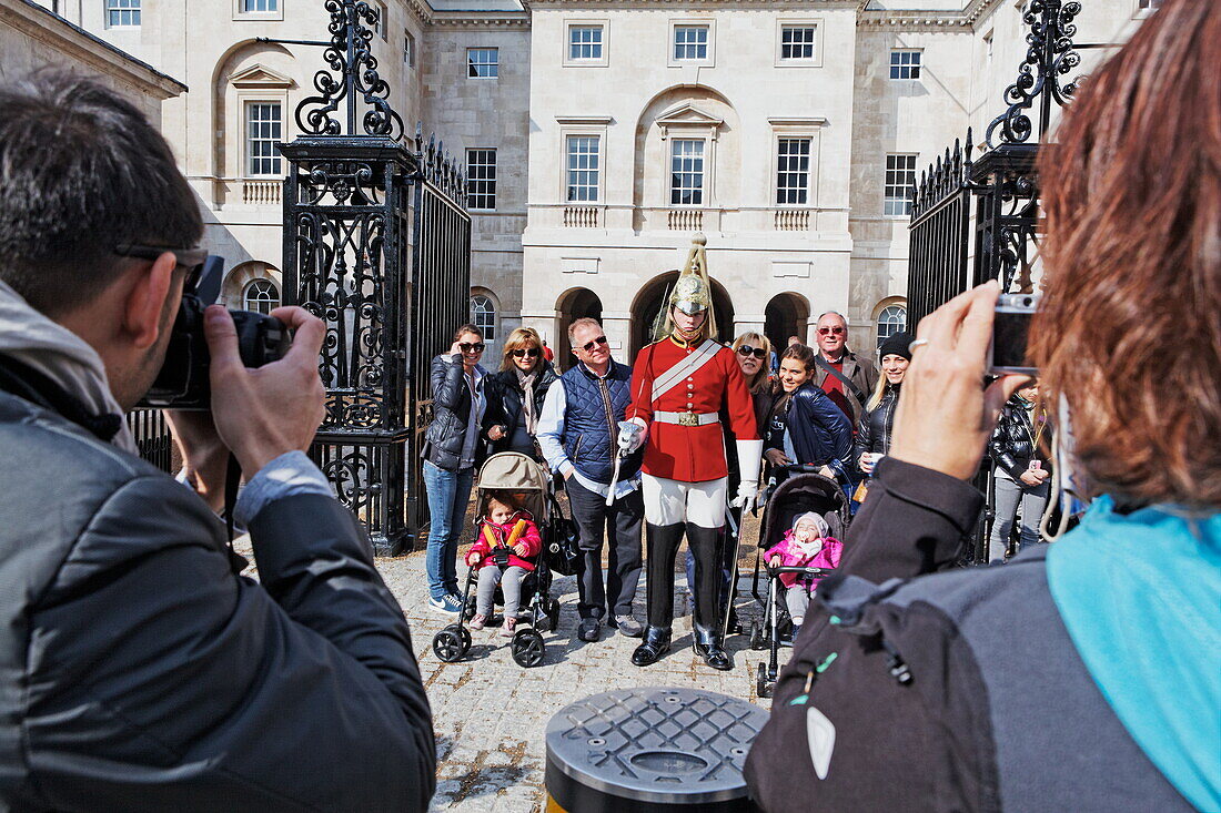 Guard at Horse Guards Parade, Whitehall, Westminster, London, England, United Kingdom