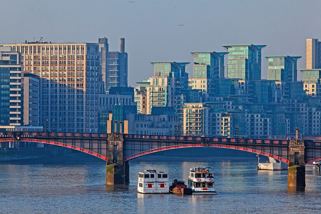 Vauxhall Bridge and St. Georges Wharf, Vauxhall, London, England, United Kingdom