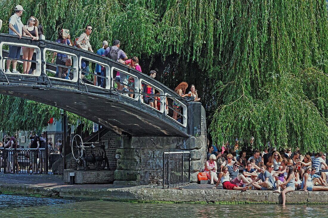 Bridge over Regent's Canal close to Camden Lock Market, Camden, London, England, United Kingdom