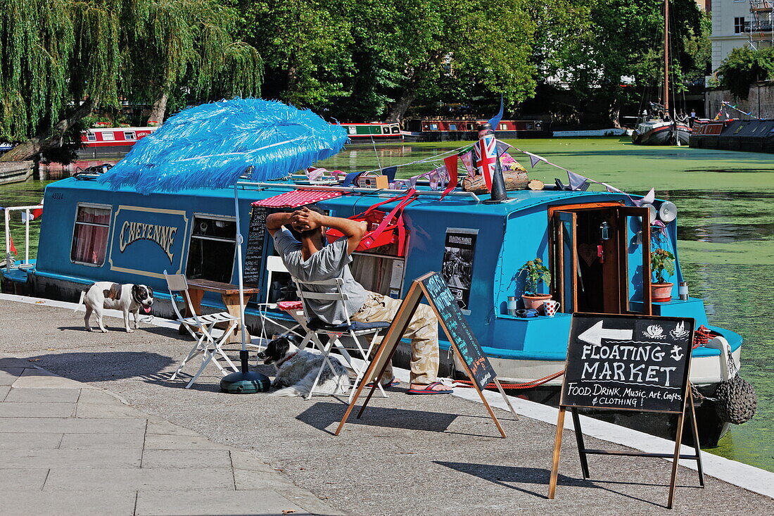 Floating Market, Little Venice, Regent's Canal, Camden, London, England, United Kingdom