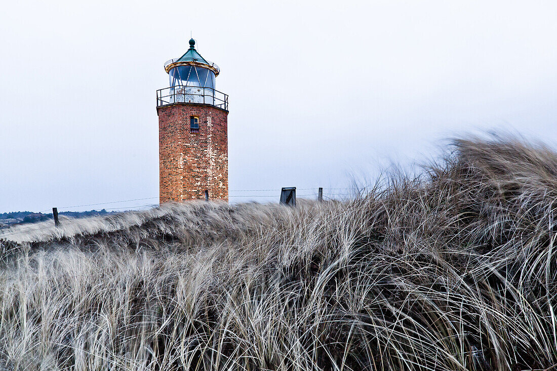 Kampen lighthouse, Quermarkenfeuer, Rotes Kliff, North sea, Kampen, Sylt, Schleswig-Holstein, Germany