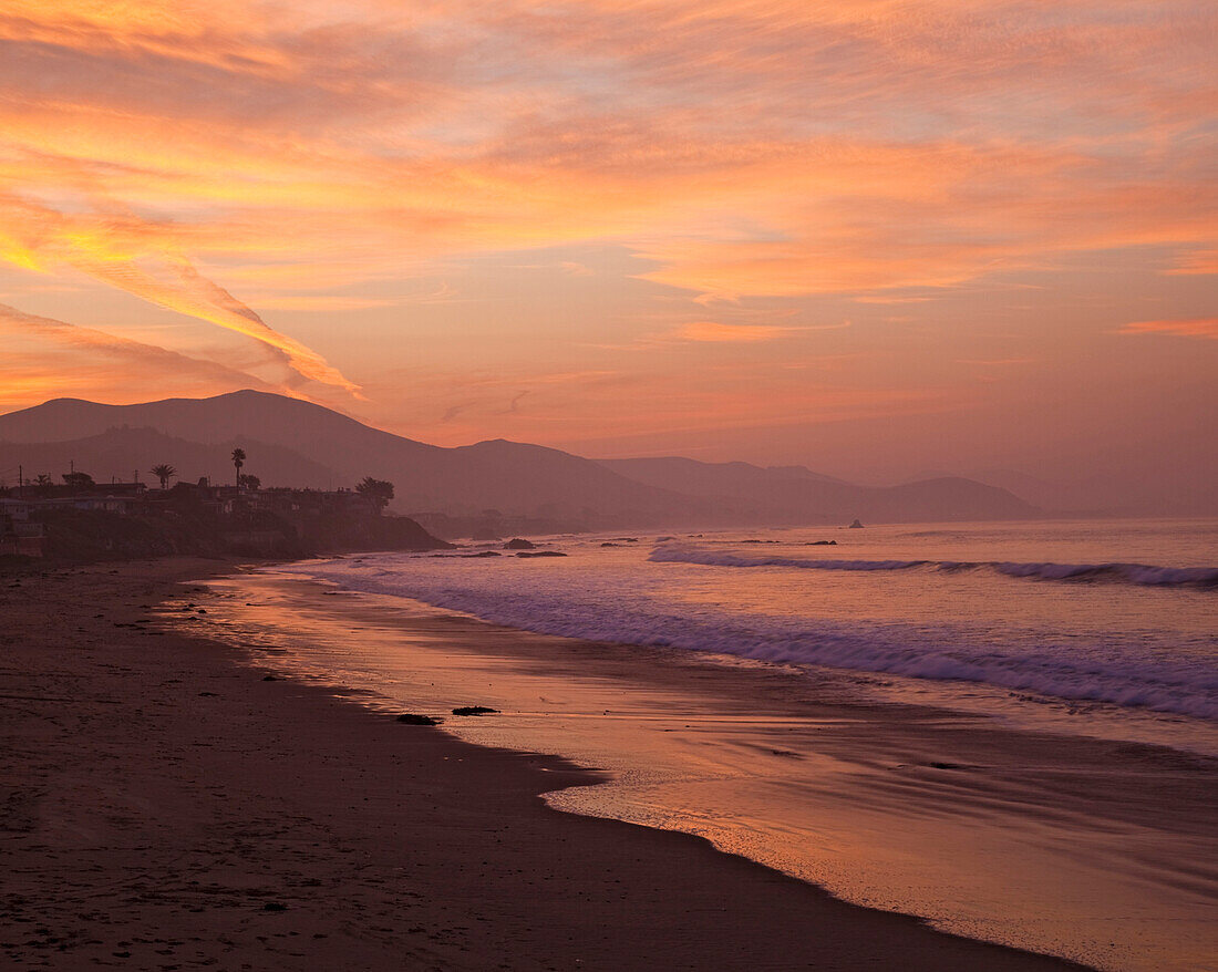 Empty Beach at Dawn, Cayucos, California, USA