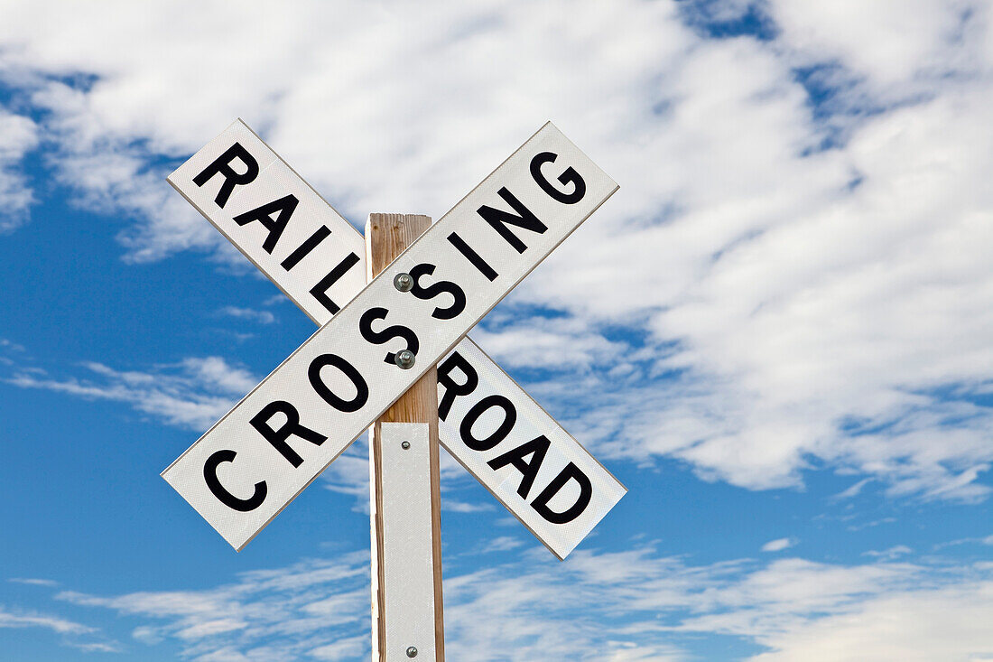 Railroad Crossing Sign, Hayden, Colorado, USA