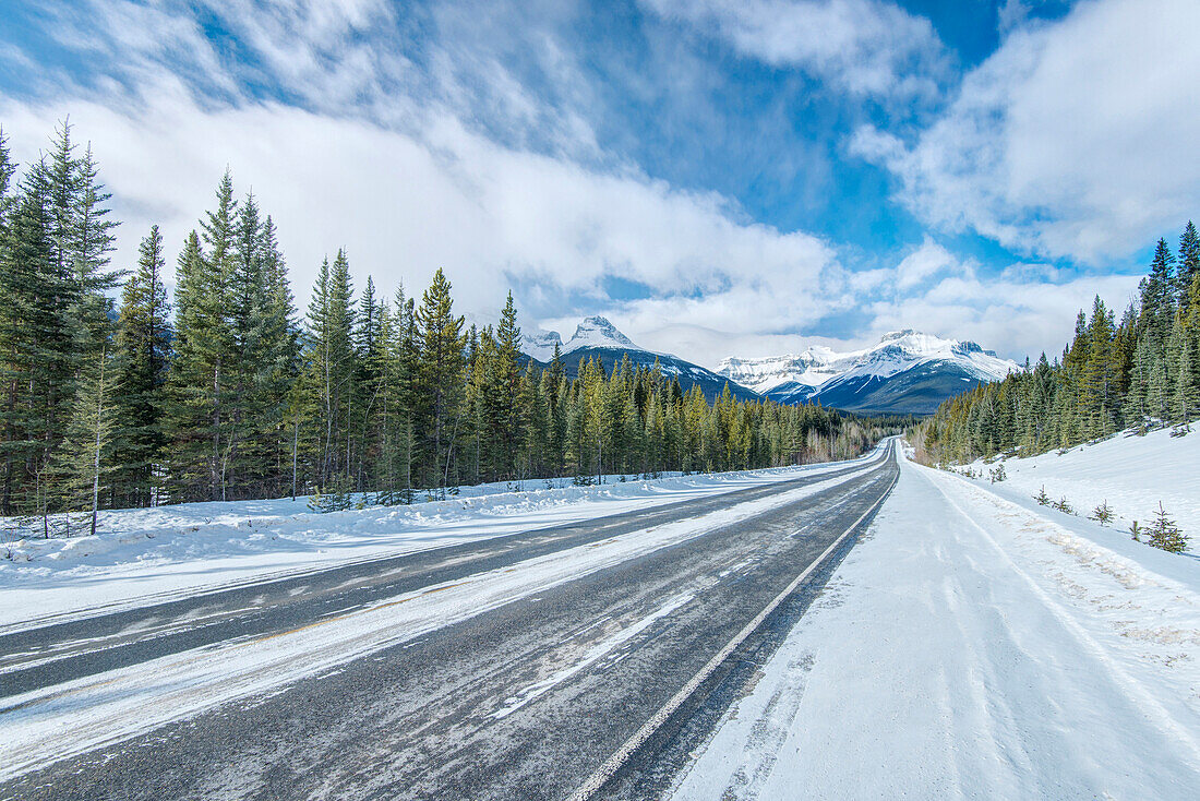 Snowy road, Jasper, Alberta, Canada