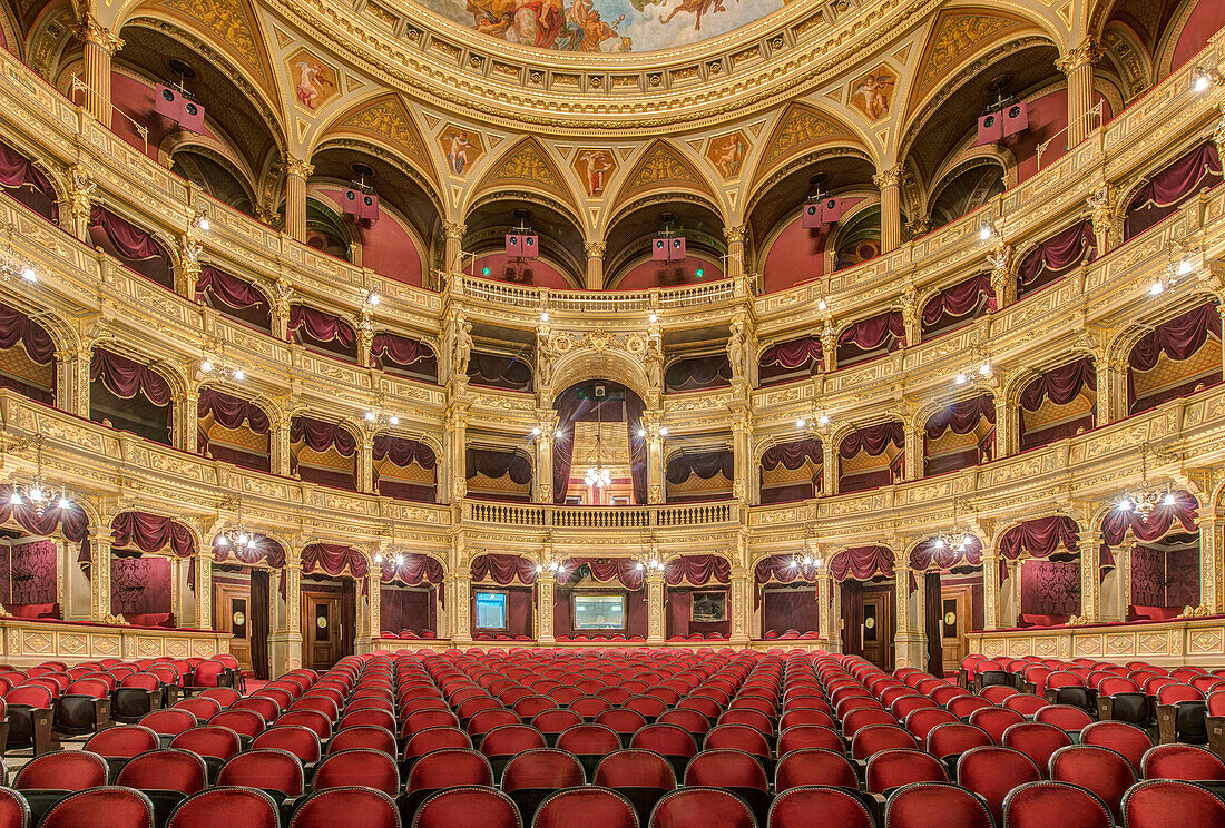 Interior of Hungarian State Opera House, Budapest, Hungary, Budapest, Central Hungary, Hungary
