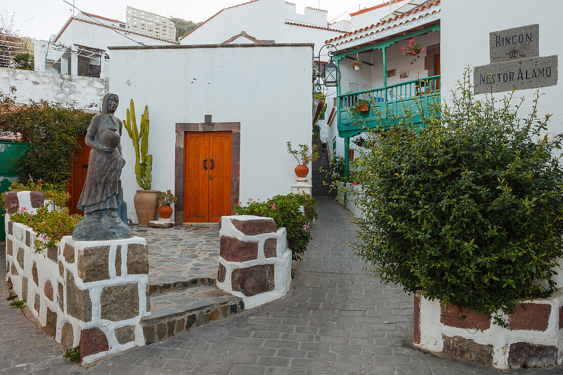 Rincon de Nestor Alamo, alley in Tejeda village, Gran Canaria, Canary Islands, Spain, Europe