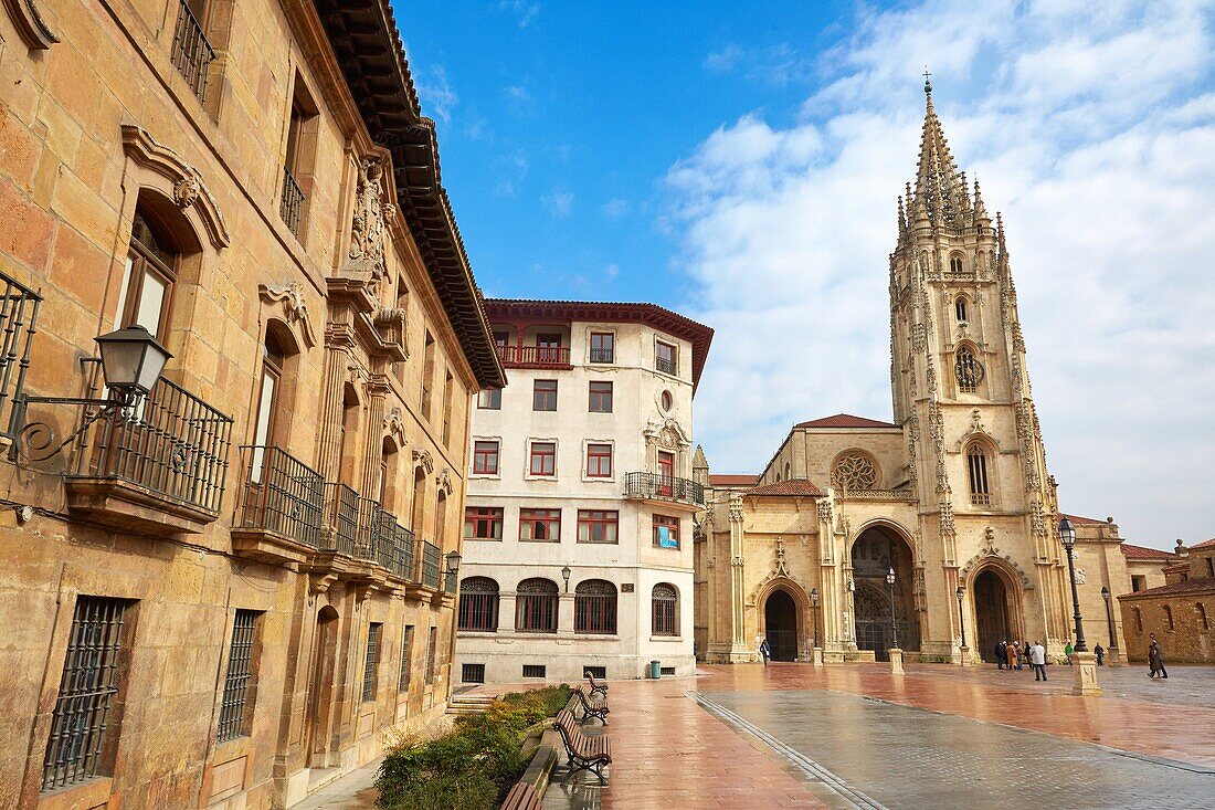 Kathedrale, Plaza Alfonso II El Casto, Oviedo, Asturien, Spanien.