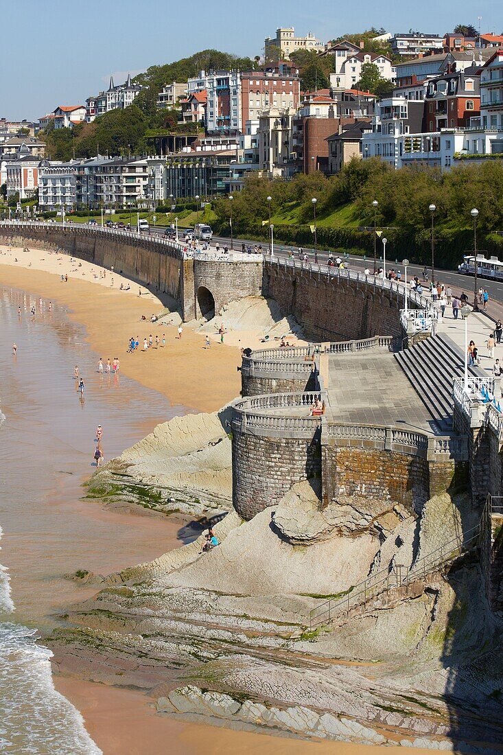 Strand La Concha. Donostia. San Sebastian, Gipuzkoa. Baskenland. Spanien.