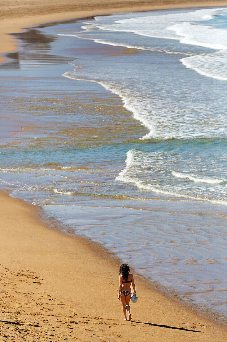 Strand La Zurriola, Donostia (San Sebastian), Baskenland, Spanien