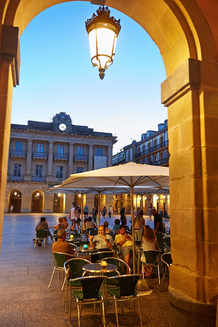 Plaza de la Constitucion Platz in der Altstadt, Donostia (San Sebastian), Baskenland, Spanien