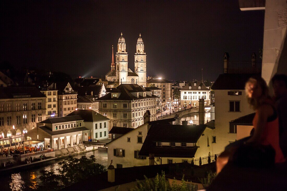 Switzerland, Zurich, night view.