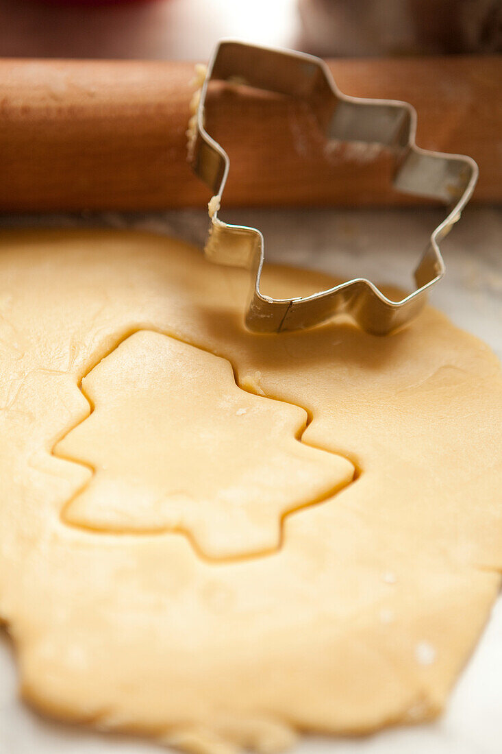 Christmas tree shaped cookie