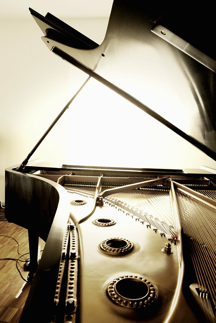 Detail of a grand piano