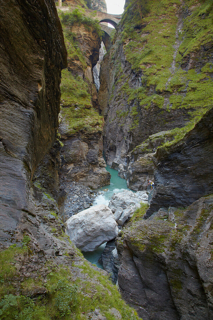 Blick in die Viamala Schlucht, Rhein, Hinterrhein, Kanton Graubünden, Schweiz, Europa