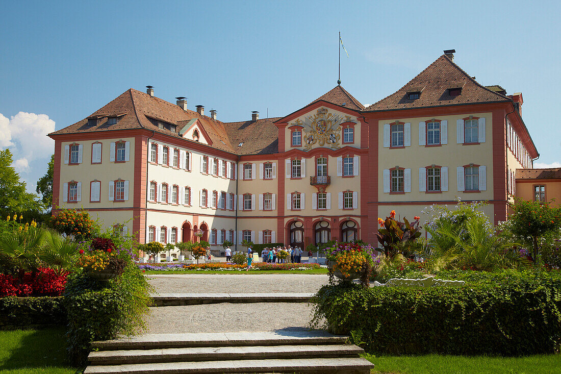 Barockes Schloß, Residenz des Adelshauses Bernadotte, Insel Mainau, Überlinger See, Bodensee, Baden-Württemberg, Deutschland, Europa