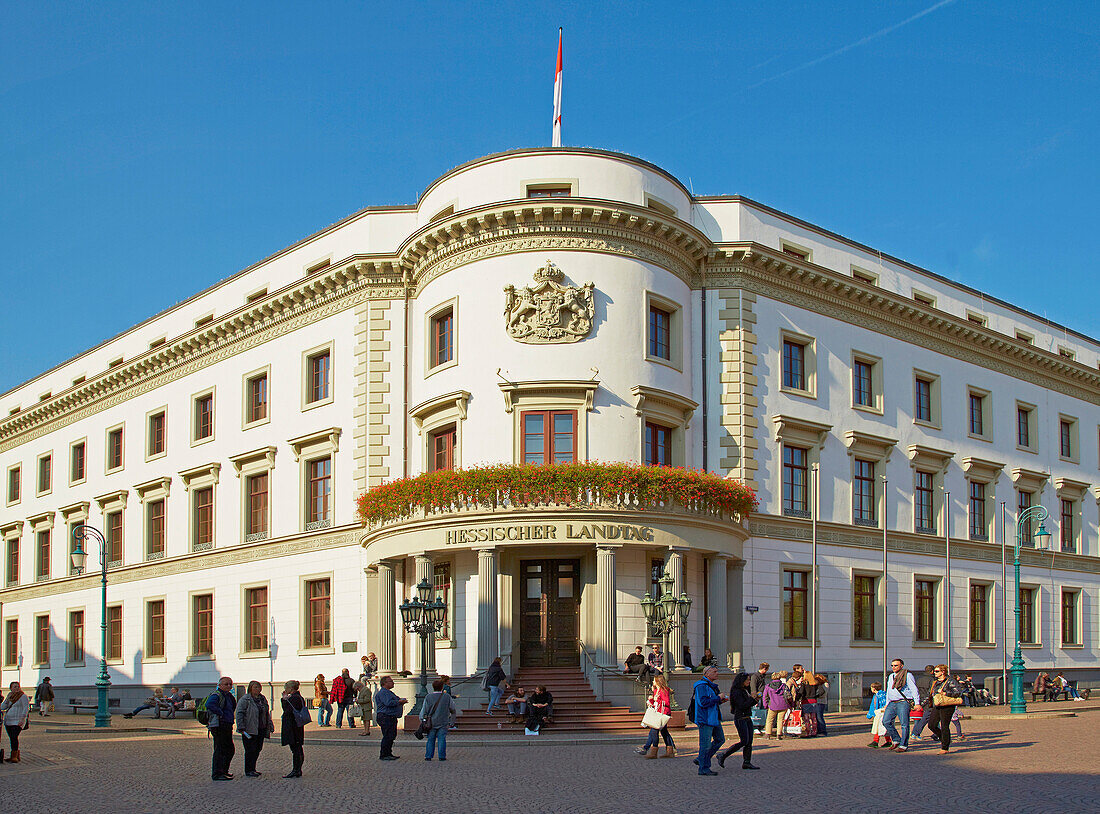 Hessischer Landtag, Stadtschloß, am Marktplatz in Wiesbaden, Mittelrhein, Hessen, Deutschland, Europa