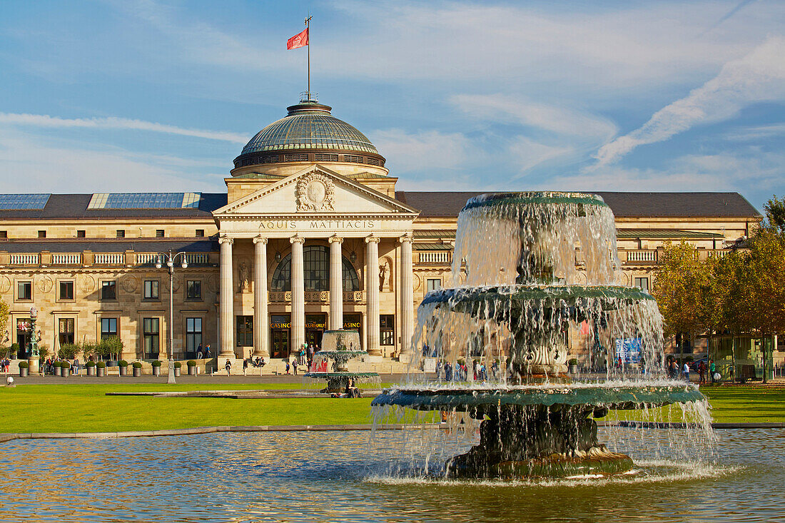 Kurhaus, Spa with casino in Wiesbaden, Mittelrhein, Middle Rhine, Hesse, Germany, Europe