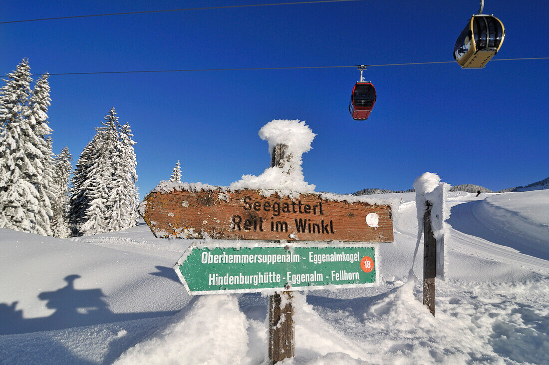 Gondelbahn, Skigebiet Winklmoosalm, Reit im Winkl, Chiemgau, Bayern, Deutschland
