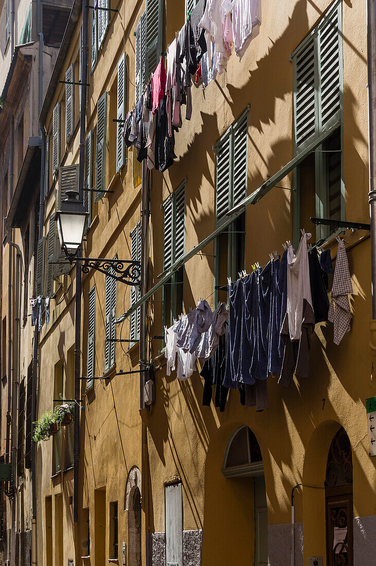 Facade in Veux Nice, Alpes Maritimes, Provence, French Riviera, Mediterranean, France, Europe