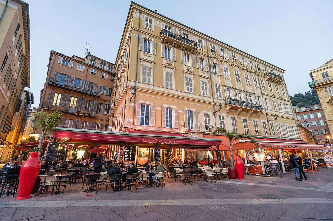 Cours de Selaya, Les Ponchettes, Street Cafe, Nice, Alpes Maritimes, Provence, French Riviera, Mediterranean, France, Europe