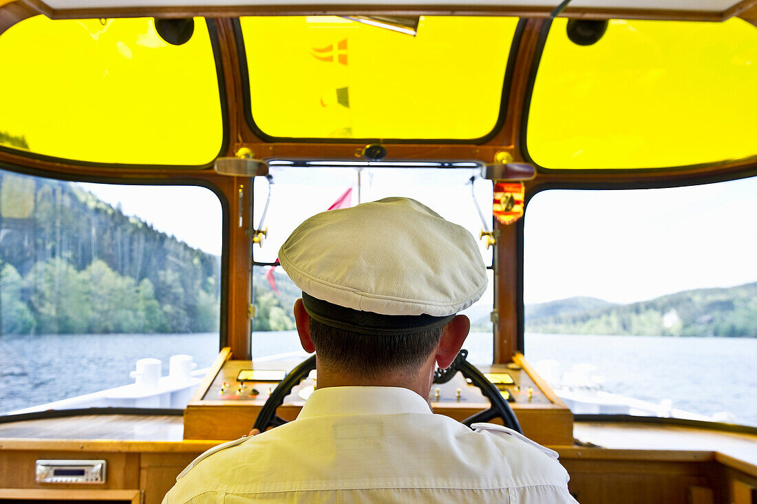 Mr Profazi, captain of an excursion boat on lake Titisee, Black Forest, Baden-Wuerttemberg, Germany