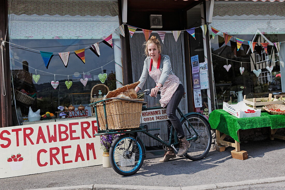 Home delivery of a Deli in Cheddar, Cheddar, Somerset, Avon, England, Great Britain