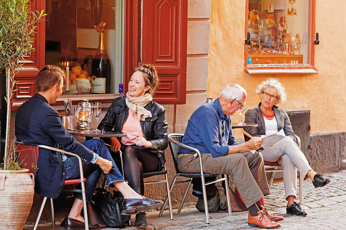 Terrasse des Bistro 'Pastis', Gamla Stan, Stockholm, Schweden