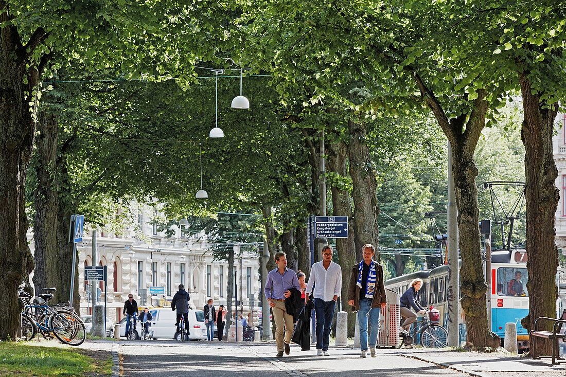 People strolling through the Parkgatan, Gothenburg, Sweden