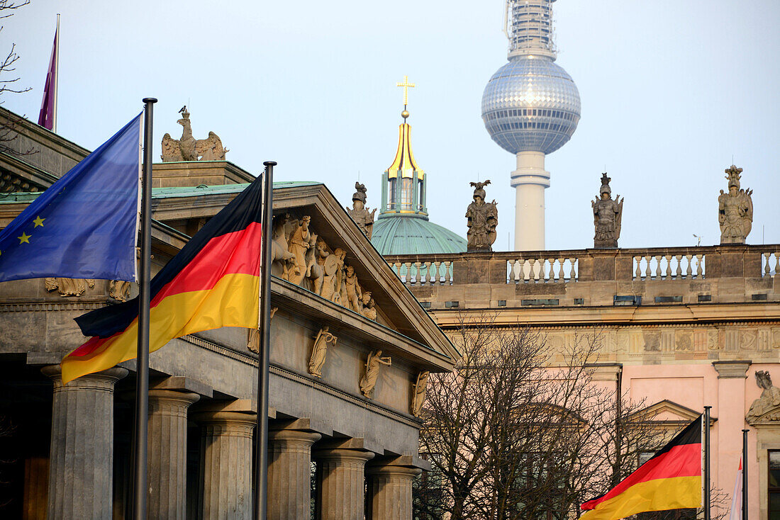 Neue Wache and Television tower, Unter den Linden, Berlin, Germany