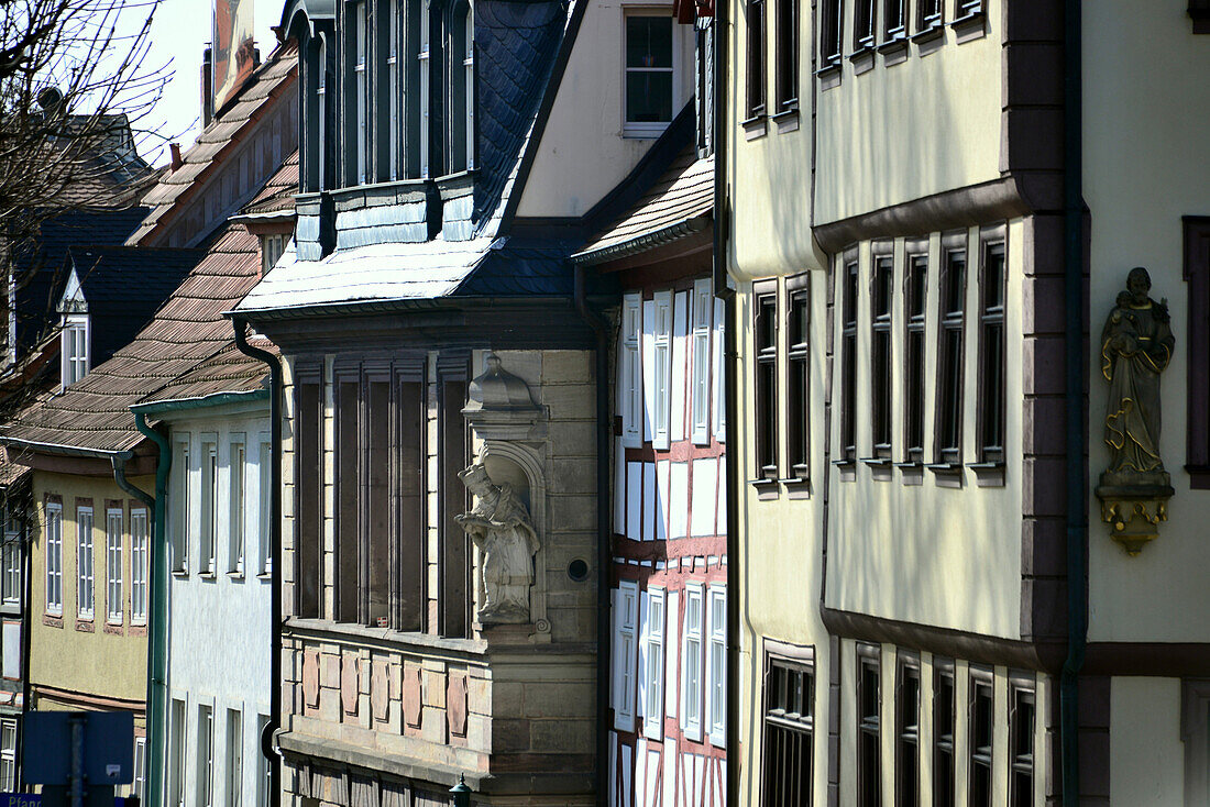 Houses on Bonifatius square, Fulda, Hesse, Germany