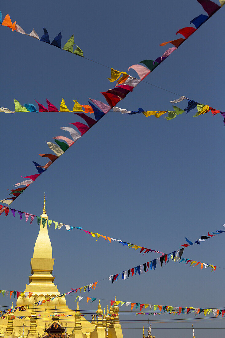 Pha That Luang-Tempel in Vientaine, Laos.