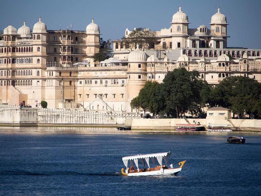Exterior of an historic structure in Udaipur, Rajasthan, India.