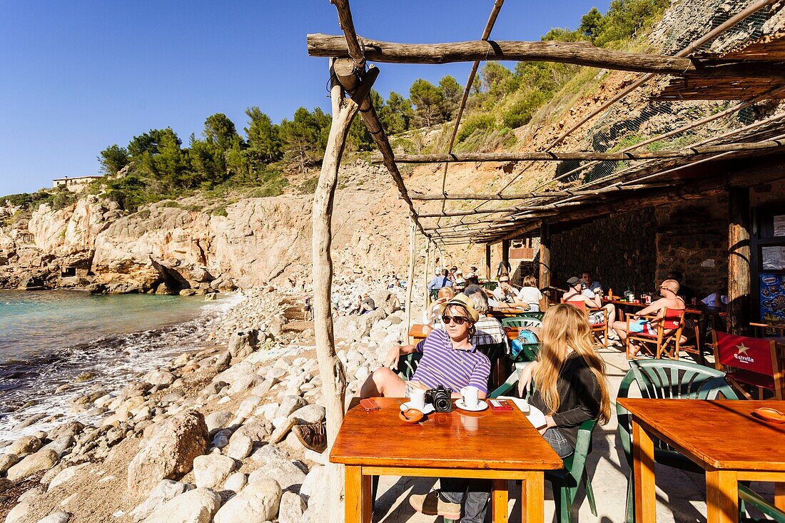 Restaurant Can Lluch, Cala Deia, Deia. Sierra de Tramuntana. Mallorca. Balearische Inseln. Spanien