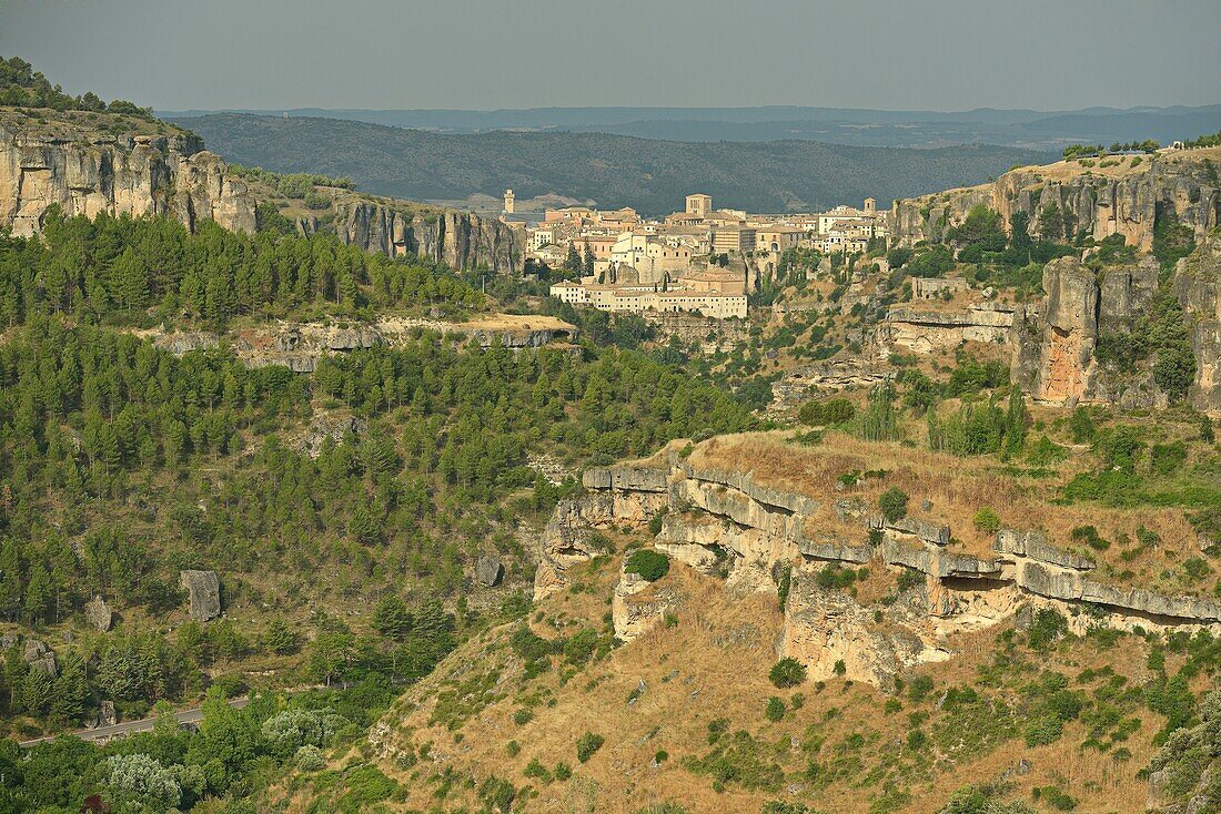 Cuenca city from the river Júcar canyon