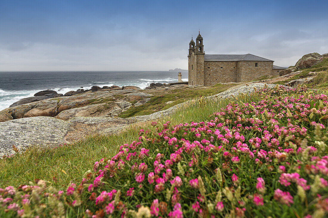 Nosa Señora da Barca church, Muxia, Way of St James, Costa da Morte, La Coruña, Galicia, Spain