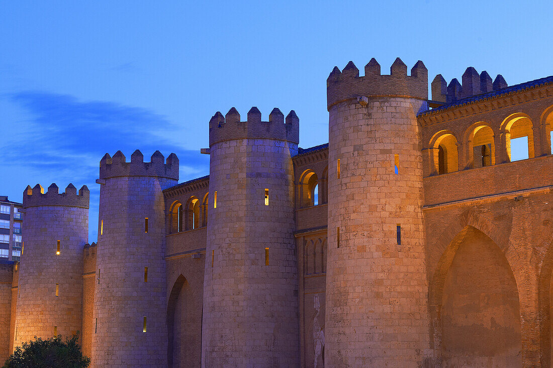 Zaragoza, Aljaferia Palace. Cortes de Aragón autonomous parliament, Saragossa, Aragon, Spain.