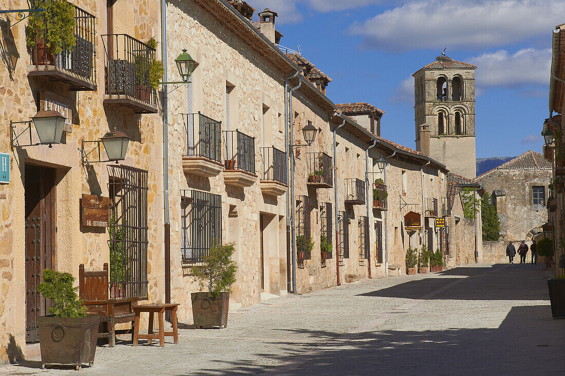 Main Street, Pedraza, Segovia Province, Castille Leon, Spain.