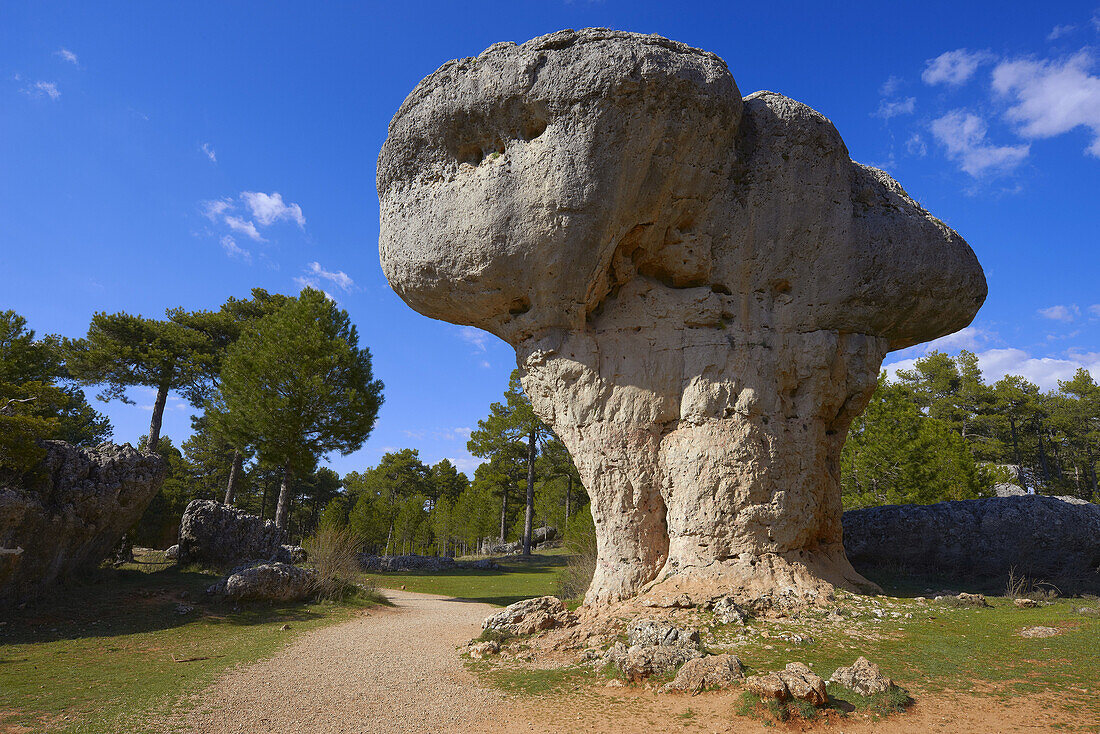 Ciudad Encantada, Enchanted city, Rock Formations, Serrania de Cuenca, Cuenca province, Castilla-La Mancha, Spain.