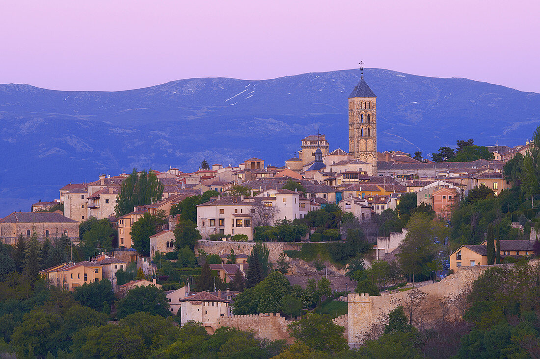 San Esteban Church at sunset, Segovia, Castilla-Leon, Spain.