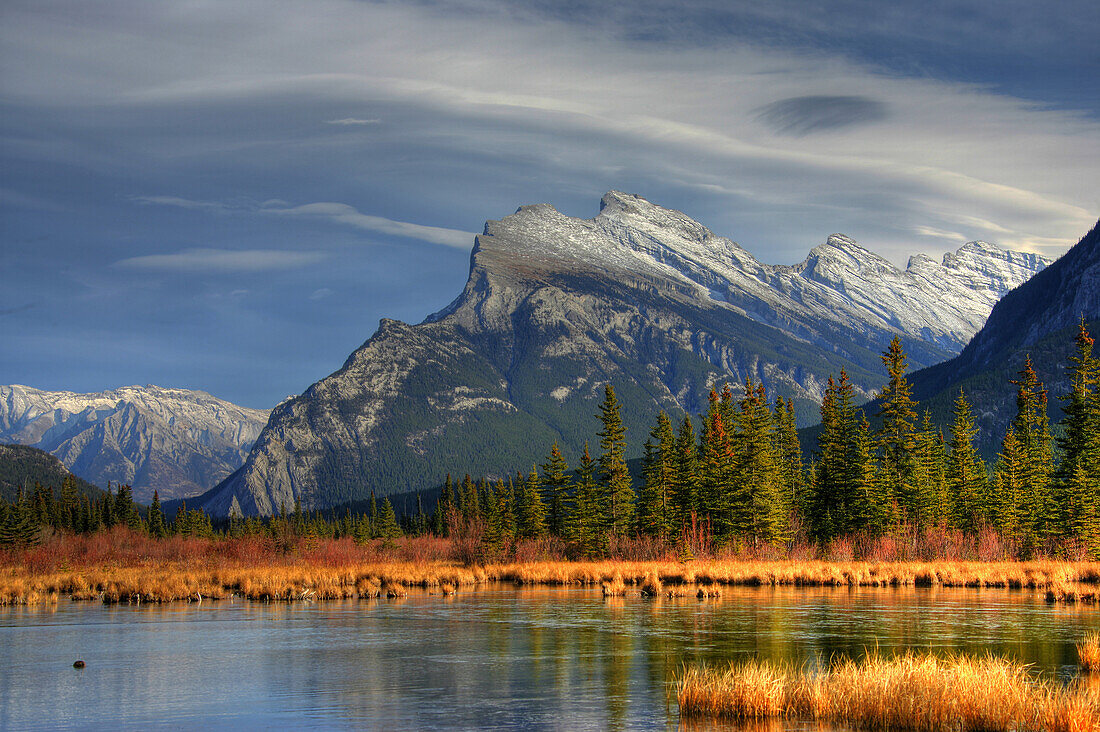 Artists Choice: Mt. Rundle And Vermillion Lakes In Autumn, Banff National Park, Banff, Alberta