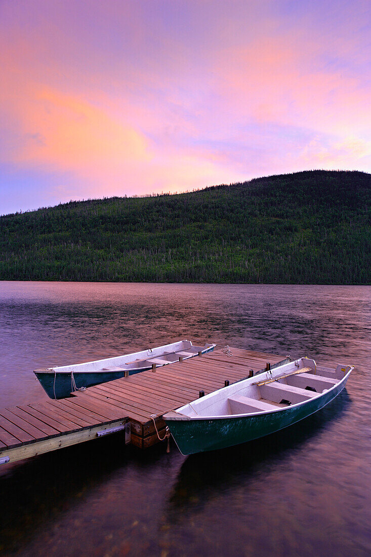 Boats On Sainte-Anne Lake, Gaspesie Wildlife Reserve, Quebec