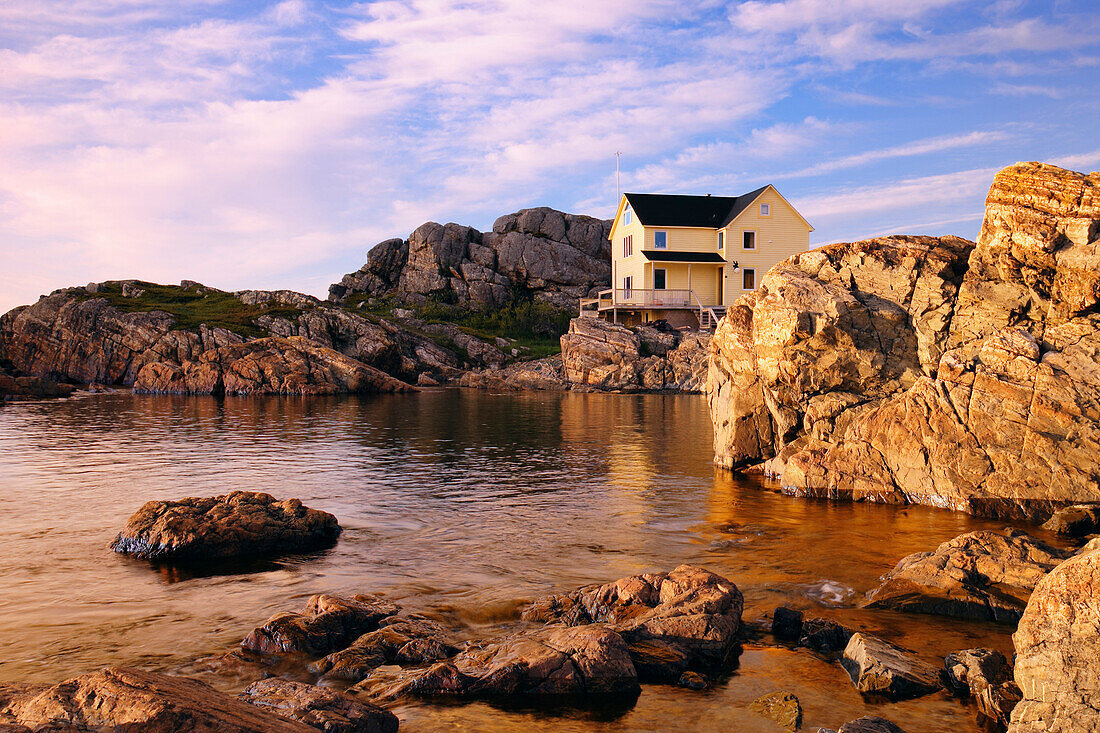 View Of A House On Rocks, Salvage, Newfoundland