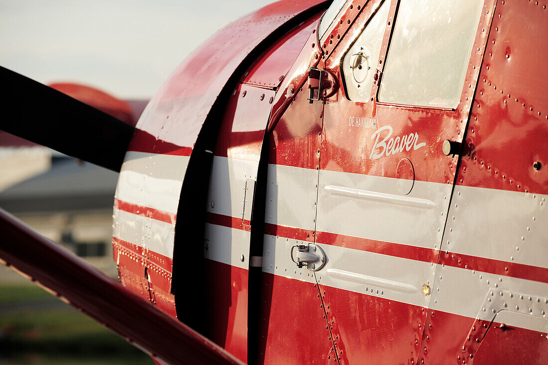 Close Up Of A Rust's Flying Service Dehavilland Beaver At Lake Hood In Anchorage, Southcentral Alaska, Summer/N