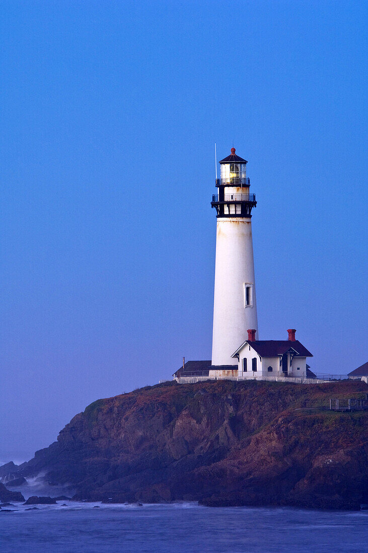 Pigeon Point Lighthouse at dawn, San Mateo County coast, California.