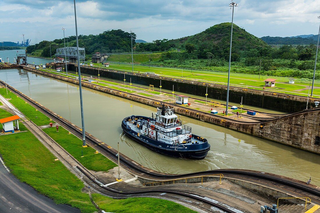 Panama Canal, Panama City, Panama, Central America, America.