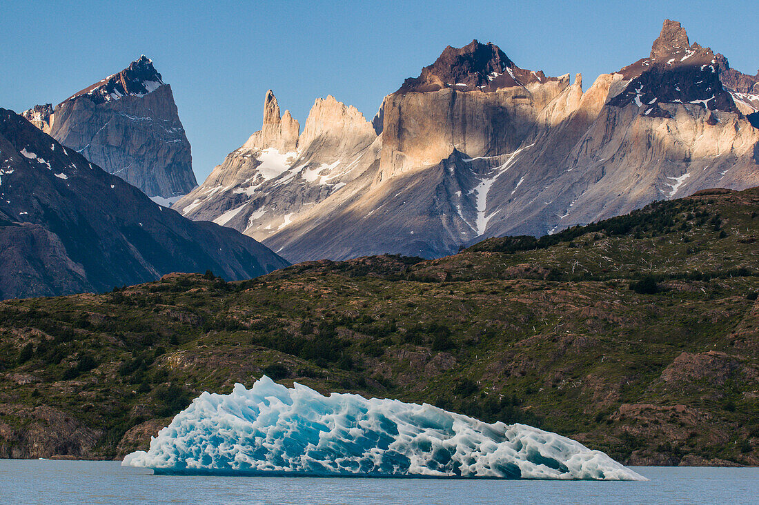 Iceberg on Lago Grey lake in the Torres del Paine National Park, Patagonia, Chile, South America