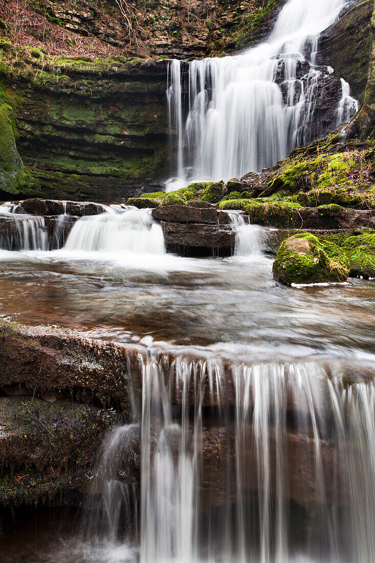 Scaleber Force (Foss Waterfall) near Settle, North Yorkshire, Yorkshire, England, United Kingdom, Europe