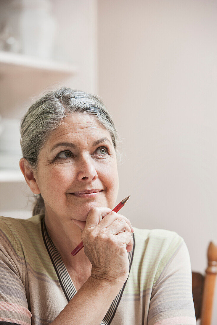 Pensive Caucasian woman, Cape Town, Western Cape, South Africa