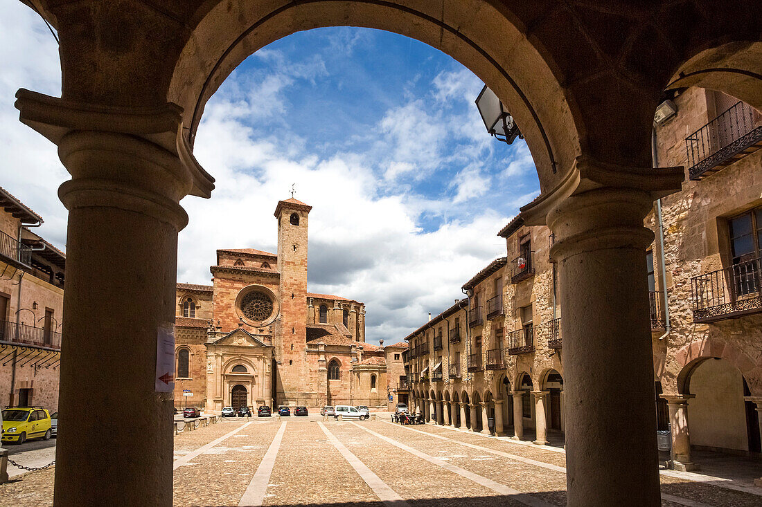 Spain, Castilla La Mancha Region, Guadalajara Province, Sigüenza City, Sigüenza Cathedral, Mayor Square