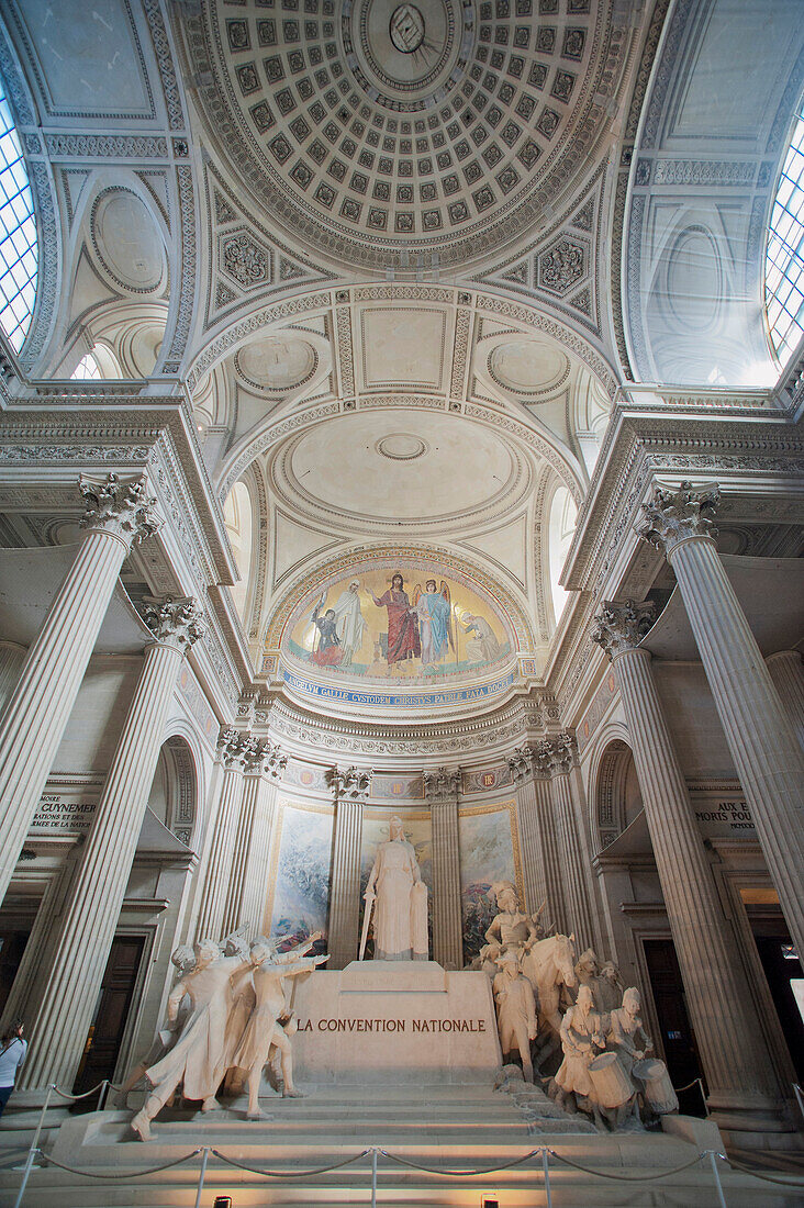 France. Paris 5th district. The Pantheon. The choir and the monument of the National Convention. Work of the sculptor François-Léon Sicard ( 1920 ). Architect: Jacques-Germain Soufflot (18th century)